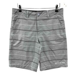Killer Dana Board Shorts Mens 32 Gray Stripe Polyester Drawstring Waist Pockets